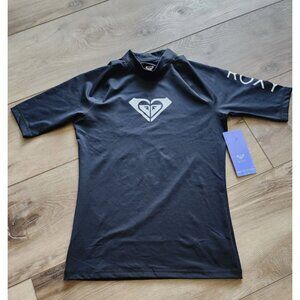 Roxy Kids Girls Black Whole Hearted Long Sleeve Rash Guard Sz. M California T